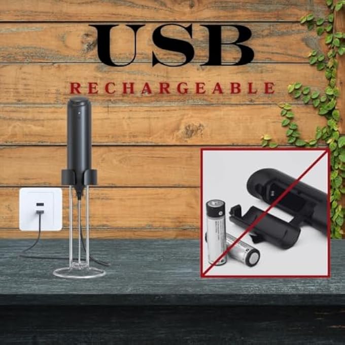 HEARTHLY Quiet And Powerful Electric Milk Frother  Usb Rechargeable Handheld Coffee Stirrer  Portable 10000 Rpm Coffee Frother For Latte Cappuccino  Hot Chocolate - Image 5