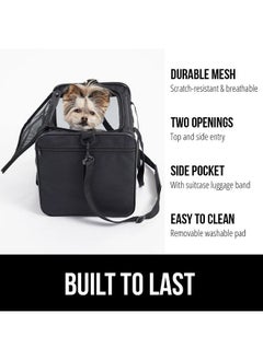 Gorilla Grip Gorilla Grip Airline Travel Cat Carrier Bag Up to 15 Lbs, Breathable Mesh Collapsible Pet Carriers for Small, Medium Cats, Small Dogs, Puppies, Portable Kennel with Soft Washable Waterproof Pad, Black  - Image 2