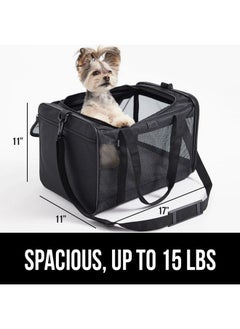 Gorilla Grip Gorilla Grip Airline Travel Cat Carrier Bag Up to 15 Lbs, Breathable Mesh Collapsible Pet Carriers for Small, Medium Cats, Small Dogs, Puppies, Portable Kennel with Soft Washable Waterproof Pad, Black  - Image 3