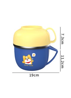 LITTLE SURPRISE BOX Dark Blue Big Size Foxy Dual Handle Soup and Noodles Lunch Box with matching Cover  - Image 5
