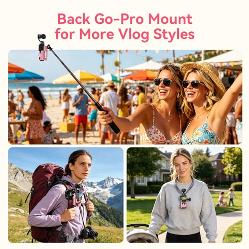 AMAZEAR Magnetic Mount Stand Compatible with DJI Osmo Pocket 4/3/Xtra Muse, Pocket4 Accessories Adapter Clamp Magnet Suction Case Holder on Desktop/Vertical Surface, 180° Adjustable Handle, Pink - Image 5
