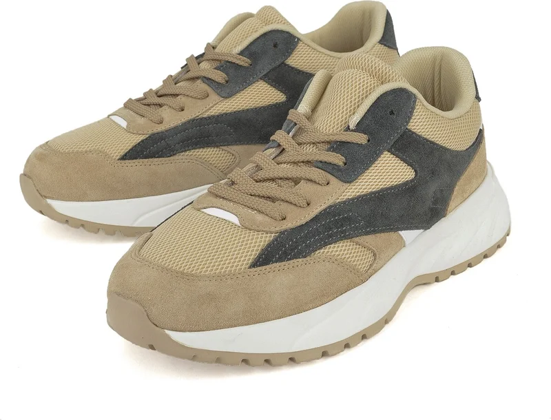 Ziya , Men's Genuine Leather Sneaker 14150Z0009 Beige
