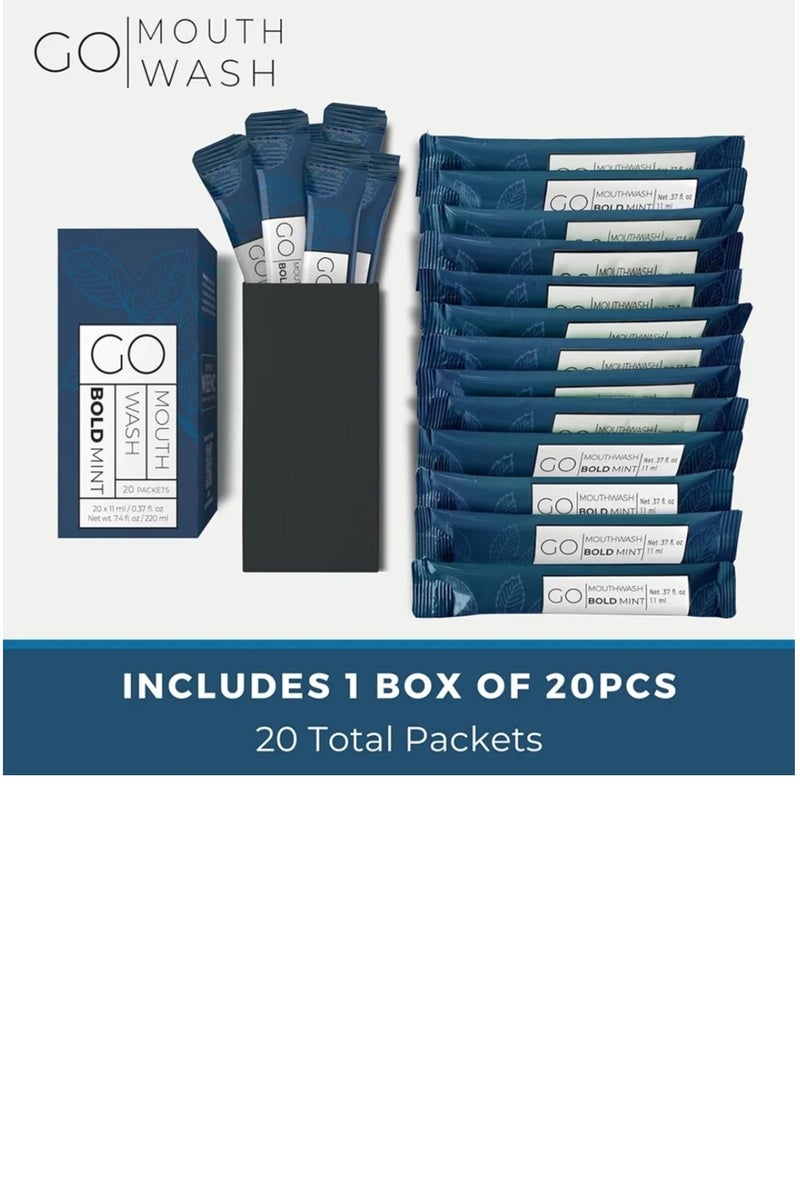 Go Mouthwash MOUTH WASH BOLD MINT 20X11ml(20PACKETS) - Image 1