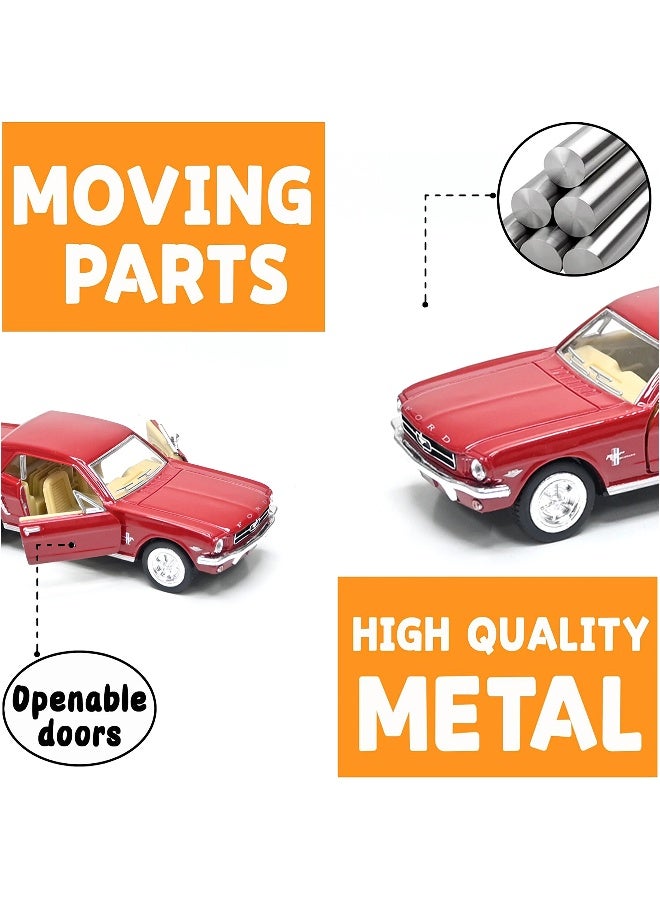 Kinsmart 1:38 Scale Door Openable Pull Back Action 1964½ Ford Mustang Diecast Metal Alloy Toy Car - Image 4