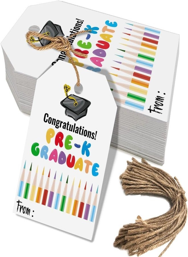 Aukolass 50 Pcs Pre-K Graduation Gift Tags, Congrats Grad Party Favors Gift Tags for High School or Happy College Graduation Party Decoration Supplies (pre k, 2.2 * 3.5 - Image 1