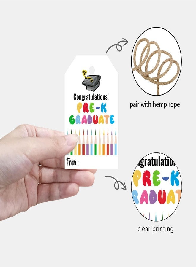 Aukolass 50 Pcs Pre-K Graduation Gift Tags, Congrats Grad Party Favors Gift Tags for High School or Happy College Graduation Party Decoration Supplies (pre k, 2.2 * 3.5 - Image 3