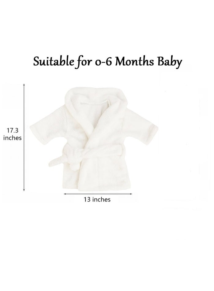 مجموعة دعائم تصوير الأطفال حديثي الولادة، تتضمن روب حمام ومنشفة وحذاء، وإكسسوارات ملابس تصوير الأطفال، مناسبة للأطفال من عمر 0 ​​إلى 6 أشهر من الذكور والإناث (أبيض) - Image 3