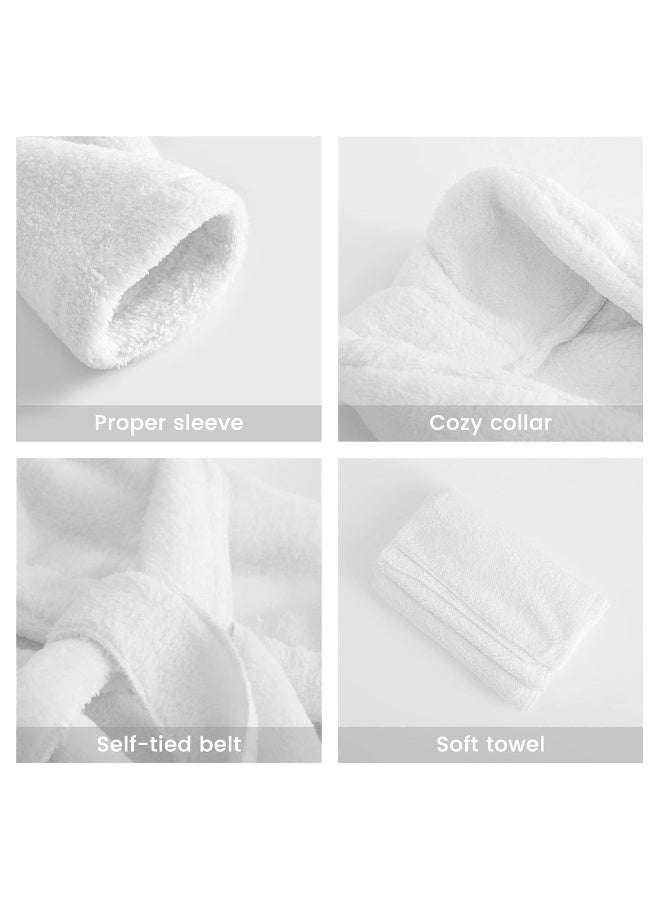 مجموعة دعائم تصوير الأطفال حديثي الولادة، تتضمن روب حمام ومنشفة وحذاء، وإكسسوارات ملابس تصوير الأطفال، مناسبة للأطفال من عمر 0 ​​إلى 6 أشهر من الذكور والإناث (أبيض) - Image 4