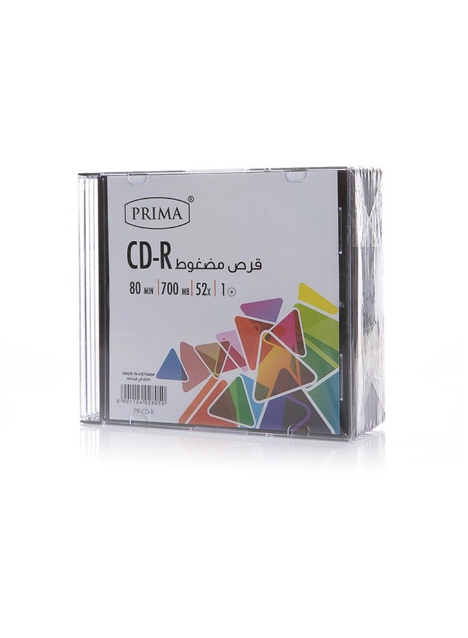 بريما 10 حبات قرص مضغوط قابل لإعادة الكتابة 700 ميجا بايت 80 دقيقة | سرعة كتابة 52x، سطح قابل للطباعة، متوافق مع محركات CD/DVD القياسية، حل اقتصادي للأرشفة والنسخ الاحتياطي ومشاركة الملفات دون إنترنت - Image 1