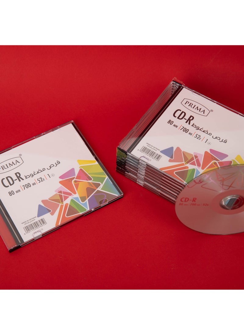بريما 10 حبات قرص مضغوط قابل لإعادة الكتابة 700 ميجا بايت 80 دقيقة | سرعة كتابة 52x، سطح قابل للطباعة، متوافق مع محركات CD/DVD القياسية، حل اقتصادي للأرشفة والنسخ الاحتياطي ومشاركة الملفات دون إنترنت - Image 3