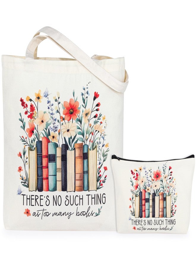 SiplyHaven Book Lover Gifts for Women Christmas, Thanksgiving, Birthday Gifts for Book Lovers Women Cute Canvas Tote Bag Makeup Bag - Reading Accessories, Librarian, Bookish, Readers - Image 1