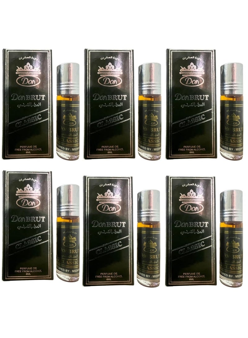 don Brut French Fragrance Roll On Perfume 6ml (Pack of 6) - Image 1