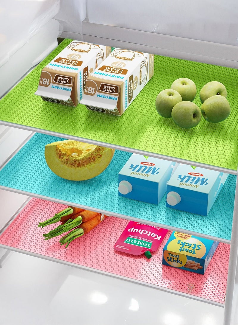 Kuber Industries Polyvinyl Chloride Multipurpose Refrigerator Drawer Mat|Circle Design & Water Proof Pvc Material|Size-48 Cm X 33 Cm Pack Of 6 (Multicolour) - Image 1