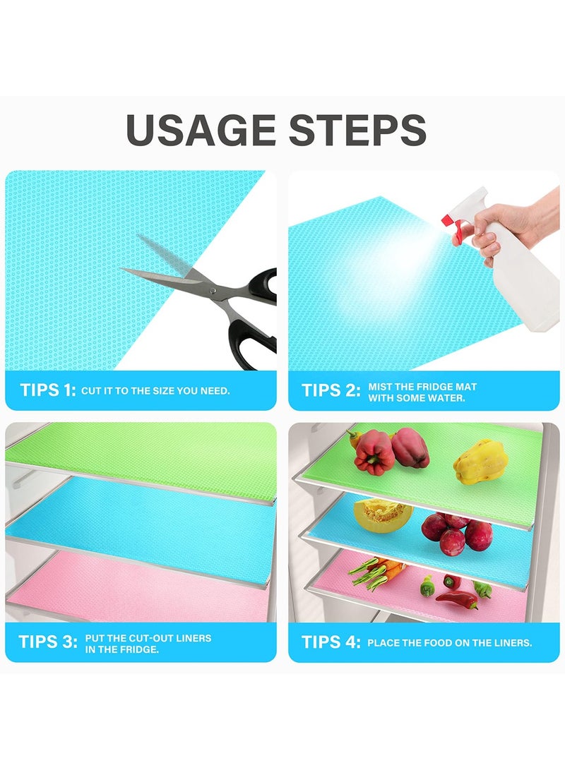 Kuber Industries Polyvinyl Chloride Multipurpose Refrigerator Drawer Mat|Circle Design & Water Proof Pvc Material|Size-48 Cm X 33 Cm Pack Of 6 (Multicolour) - Image 4
