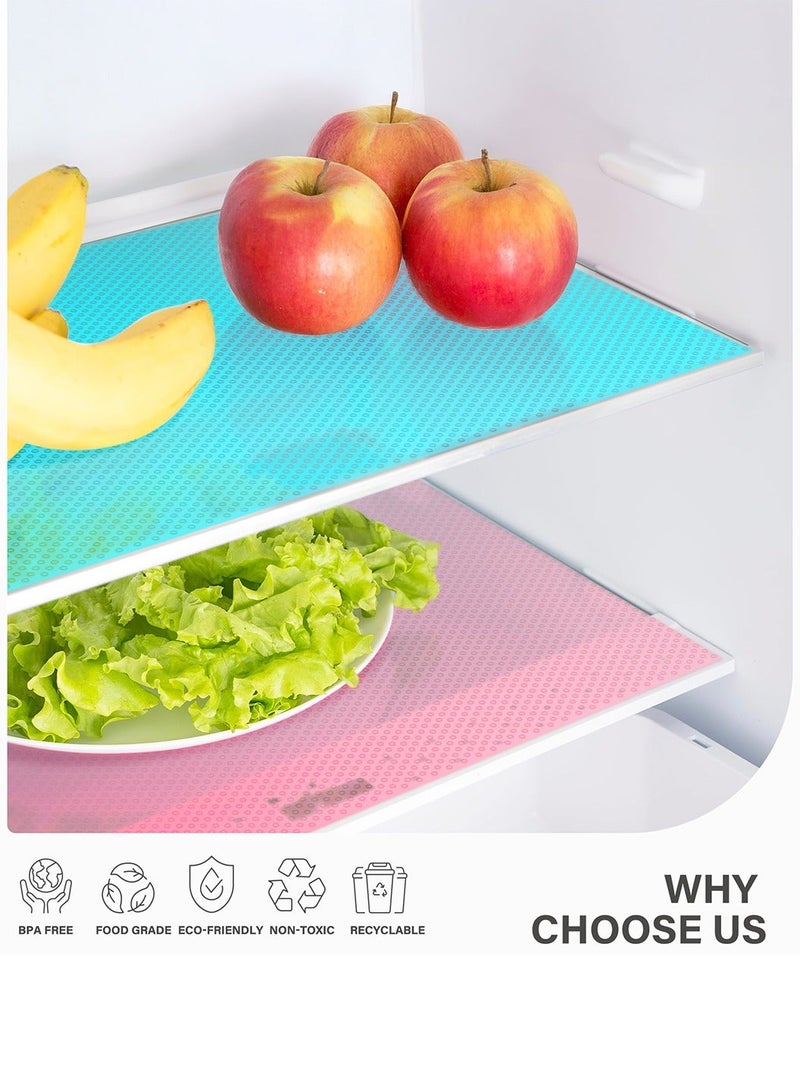 Kuber Industries Polyvinyl Chloride Multipurpose Refrigerator Drawer Mat|Circle Design & Water Proof Pvc Material|Size-48 Cm X 33 Cm Pack Of 6 (Multicolour) - Image 2