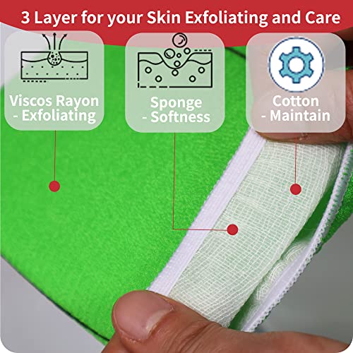 etreetowel Korean Asian Exfoliating Bath Washcloths Mitt Scrub for Body washcloth Glove Premium Viscose Rayon Towel Korea Made(4 pcs of Glove Exfoliating Mitts) - Image 3