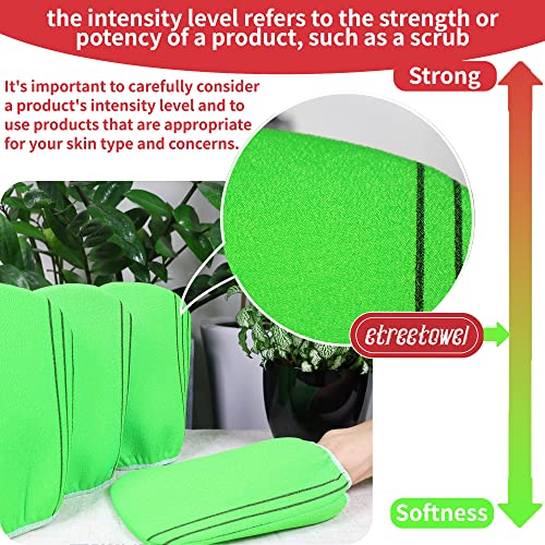 etreetowel Korean Asian Exfoliating Bath Washcloths Mitt Scrub for Body washcloth Glove Premium Viscose Rayon Towel Korea Made(4 pcs of Glove Exfoliating Mitts) - Image 2