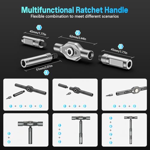 Serplex® 24 in 1 Magnetic Screwdriver Set, Mini Ratchet Screwdriver Set, Precision Repair Tool Kit with Detachable Ratchet Handle and S2 Steel Bits, for Furniture Assembly, Laptop, Electronic, Bicycle - Image 3