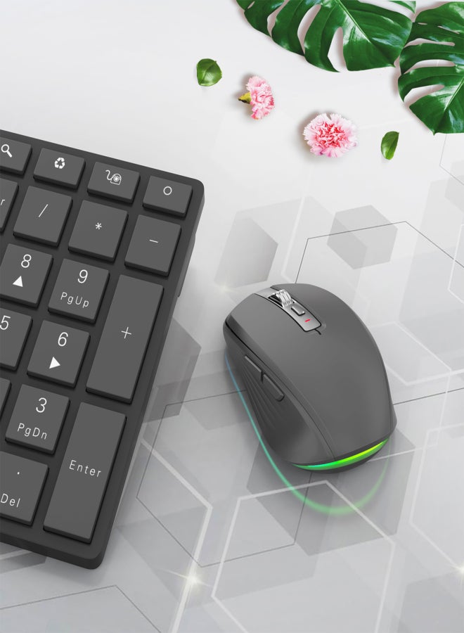 إف ماوس فأرة ألعاب لاسلكية ثنائية الوضع 2.4 جيجا هرتز + بلوتوث 5.1، تصميم مريح، 4 مستويات DPI قابلة للتعديل، بطارية مدمجة قابلة للشحن لأجهزة الكمبيوتر المحمول - Image 5