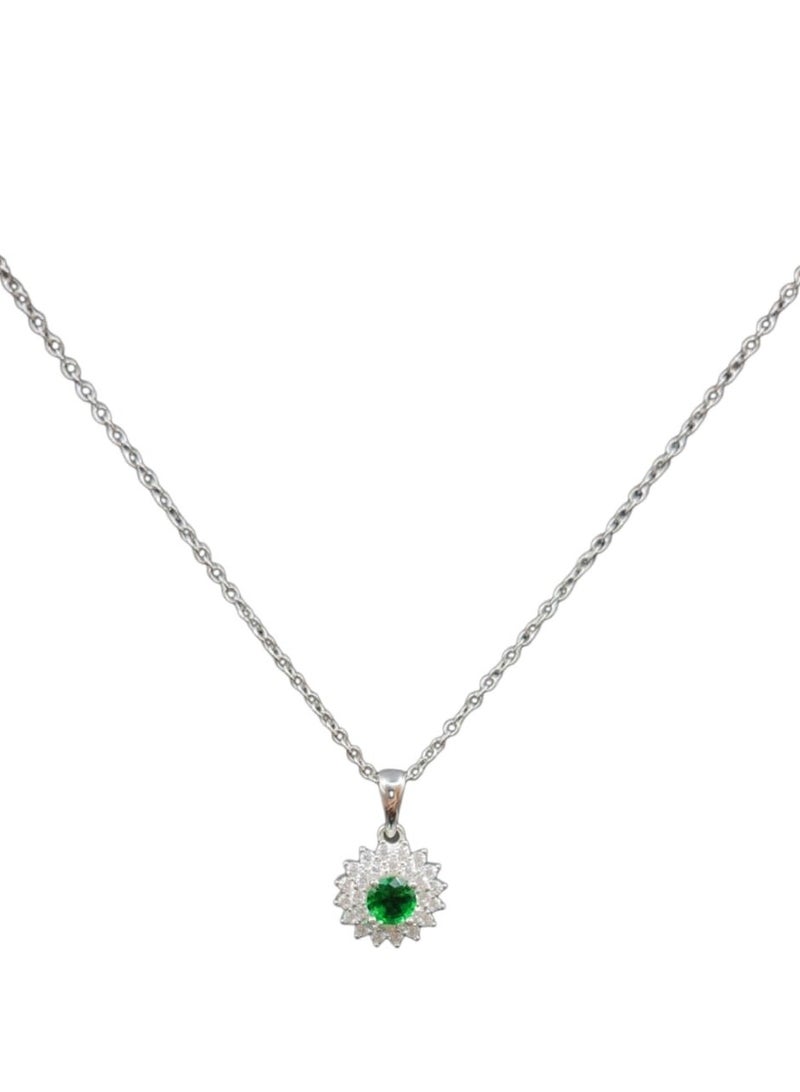 Flower Pendant Necklace With Pendants and Earing - Image 2