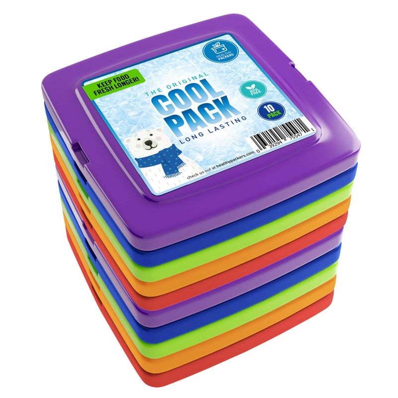 Healthy Packers Ice Packs for Lunch Bags  Freezer Packs  Original Cool Pack  Slim  LongLasting Reusable Ice Pack for Lunch Box and Cooler Bag Set of 10 