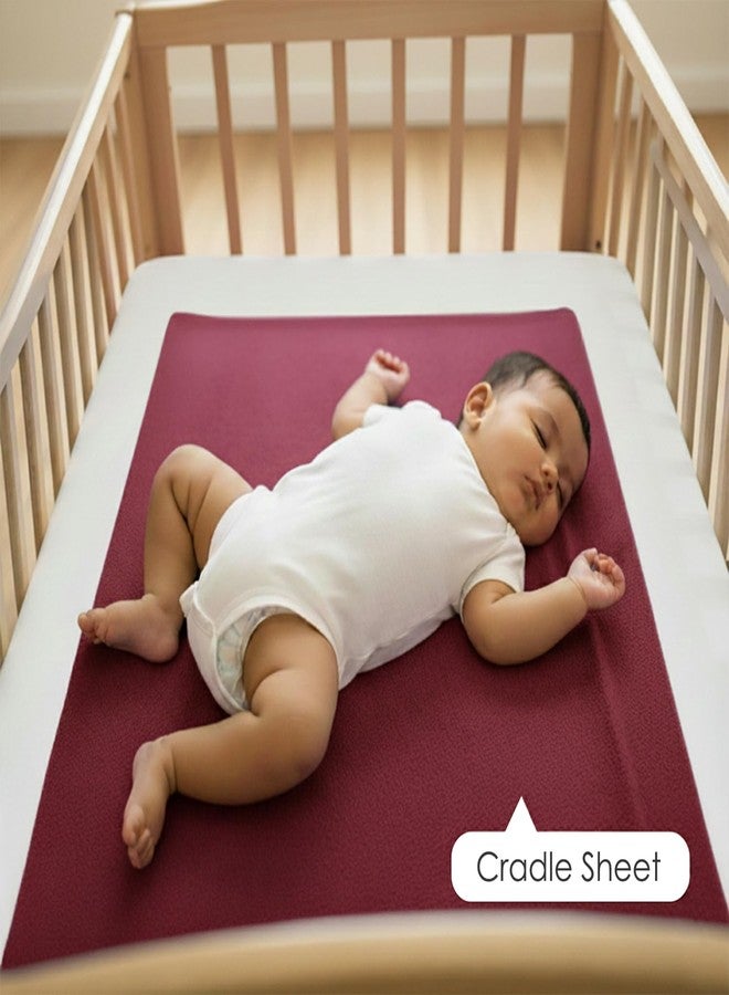 BabyMoo Changeable Dry Sheet I Water-Resistant Bed Protector Sheet I Baby Water Proof Dry Sheet (2, Maroon, Amethyst, Small) - Image 3