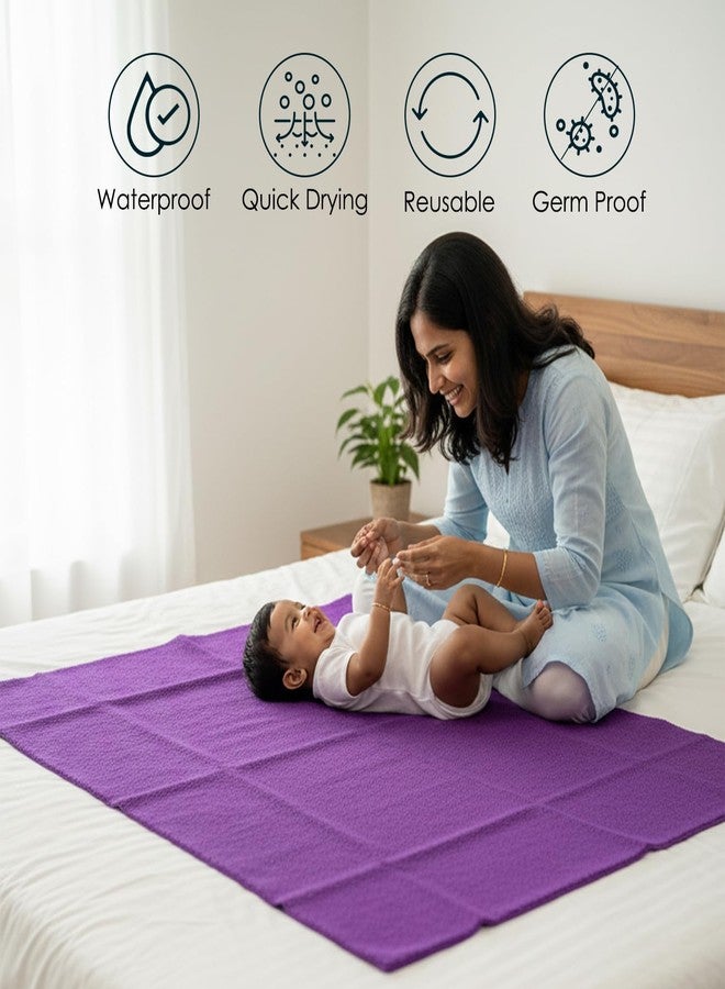 BabyMoo Changeable Dry Sheet I Water-Resistant Bed Protector Sheet I Baby Water Proof Dry Sheet (2, Maroon, Amethyst, Small) - Image 5