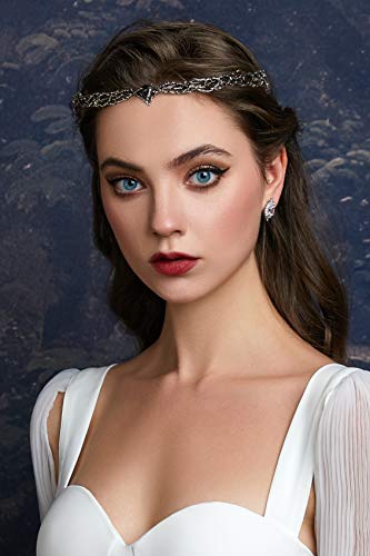 Coucoland Elven Circlet Elf Crown - Evil Fairy Galadriel Silver Halo Headpiece Gothic Celtic Tiara Larp Headband Medieval Renaissance Jewelry Accessories Elf Costume for Women - Image 2