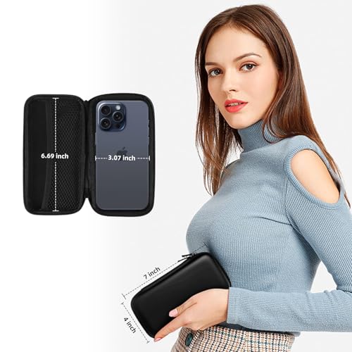 iMangoo Shockproof Travel Essentials Organizer Charger Case, Space-Optimized Small Zipper Electronics Accessories Pouch Tech Cord Cable Power Bank Storage for Women Men, 6.5x3.2x1 In (Black) - Image 3