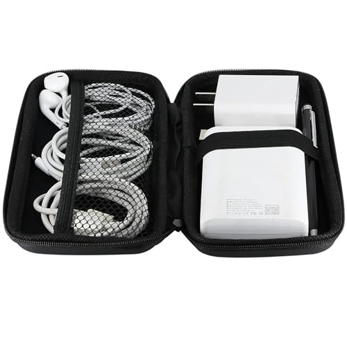 iMangoo Shockproof Travel Essentials Organizer Charger Case, Space-Optimized Small Zipper Electronics Accessories Pouch Tech Cord Cable Power Bank Storage for Women Men, 6.5x3.2x1 In (Black) - Image 5