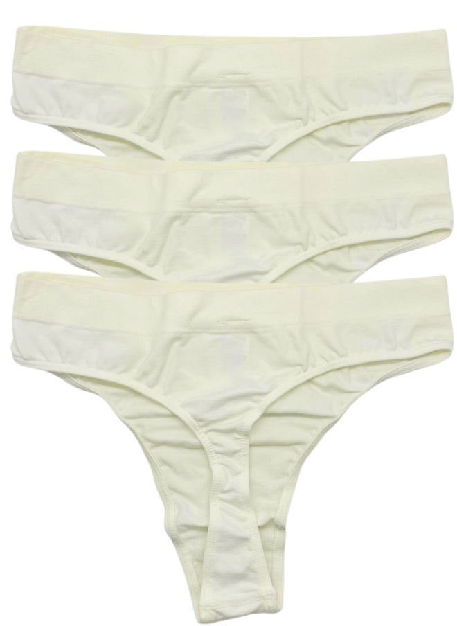 CHIAR DILUNA - Premium Unique Panty White Underwear 3 Pack for Small to Medium Women - Image 1