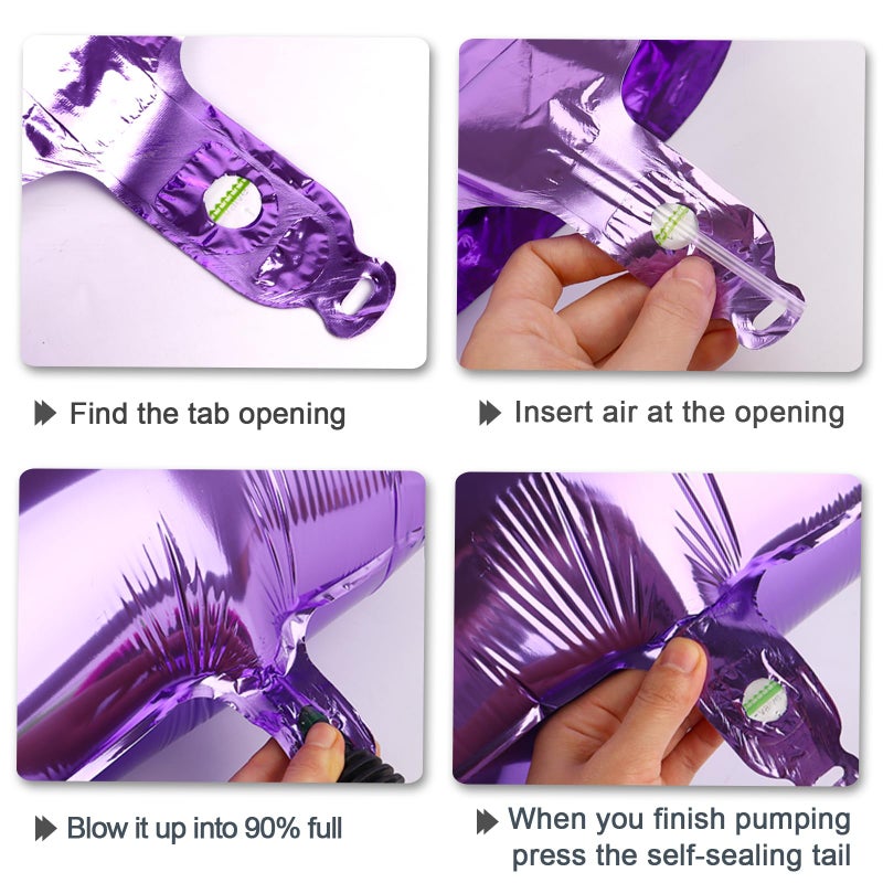 Kelfuoya 40 Inch Balloon Purple Number 3 Big Foil Helium Number Balloons Giant Mylar Number 3rd Balloons for 13th Birthday Anniversary Party Decorations Supplies - Image 2