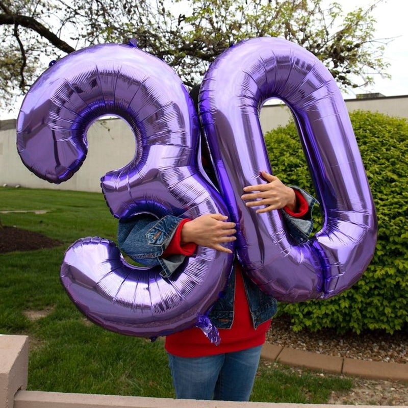 Kelfuoya 40 Inch Balloon Purple Number 3 Big Foil Helium Number Balloons Giant Mylar Number 3rd Balloons for 13th Birthday Anniversary Party Decorations Supplies - Image 4