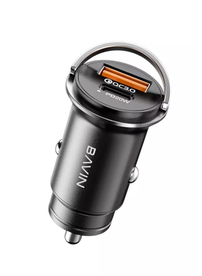 Bavin PC890 20W PD Fast Charging Car Charger 18W QC3.0 USB Port Fast Charge Widely Compatible with All Devices - Image 1
