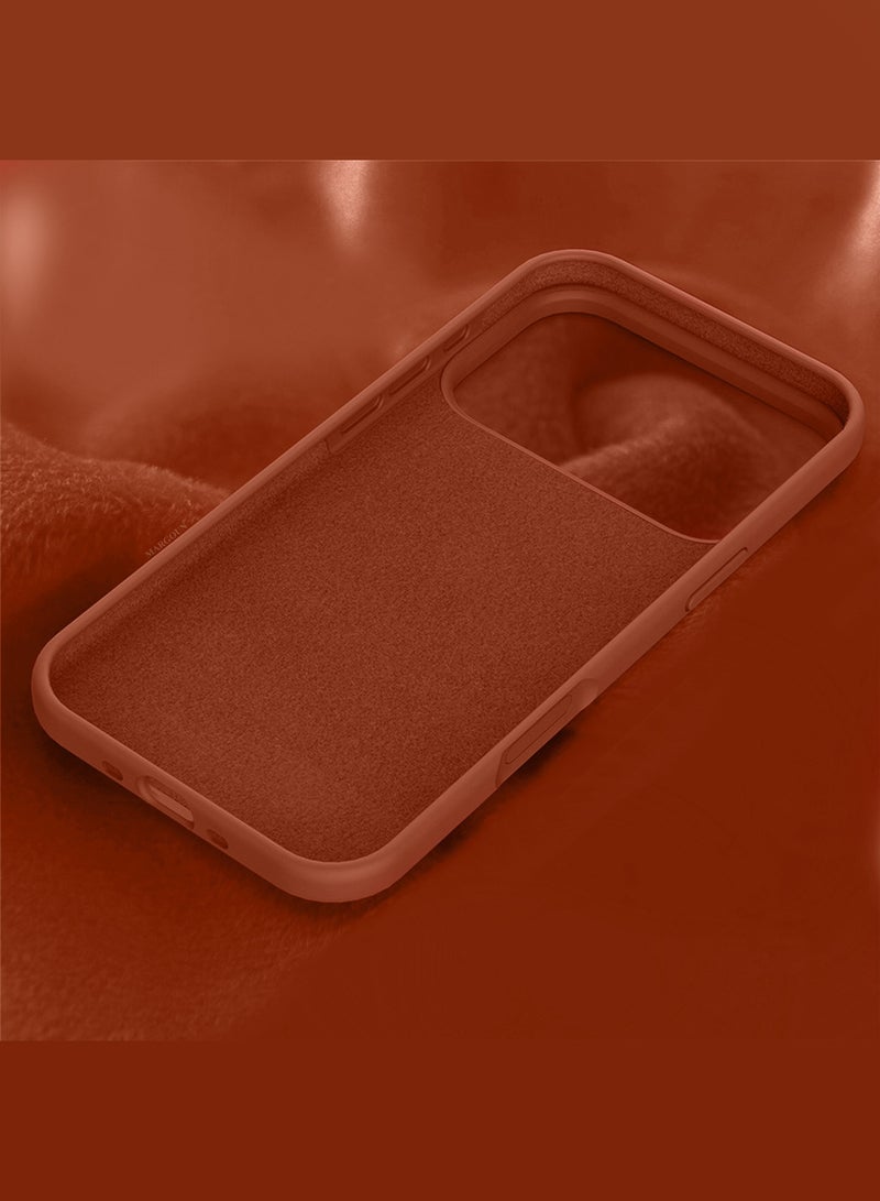 CATANES Silicone Protective Phone Case for iPhone 17 Pro - Soft Anti-Scratch Microfiber Lining Ultra Slim Drop Protection Phone Cover - Windsor Brown - Image 4
