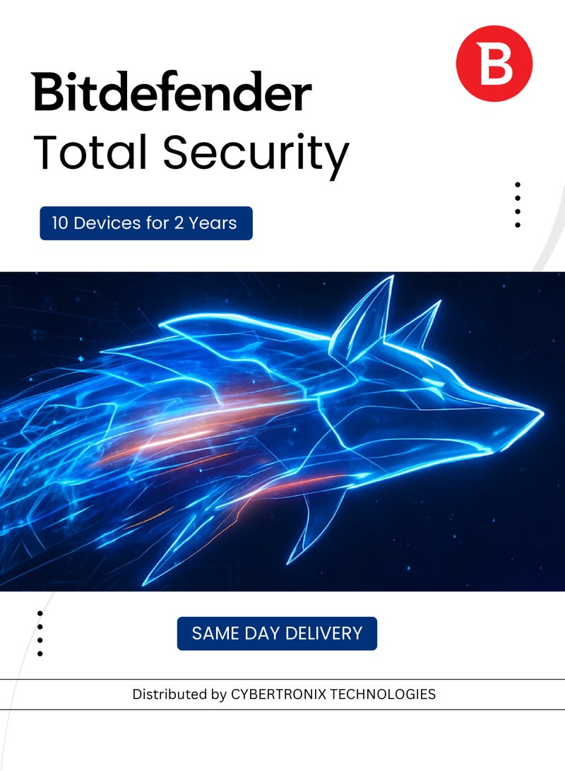 Bitdefender Total Security | 10 Devices for 2 Years | Digital License | SAME DAY DELIVERY