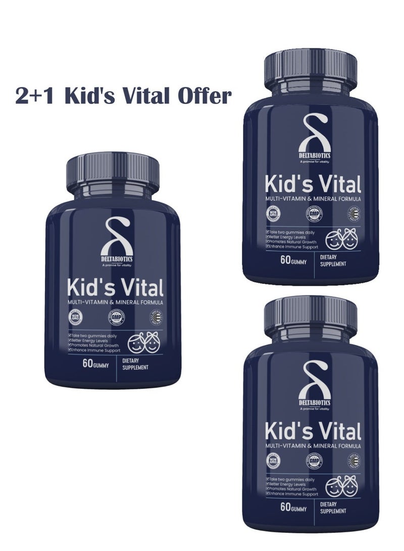 دلتابيوتيكس فيتال أطفال - حلوى جيلاتينية بتركيبة متعددة الفيتامينات والمعادن 60 علكة - Image 1