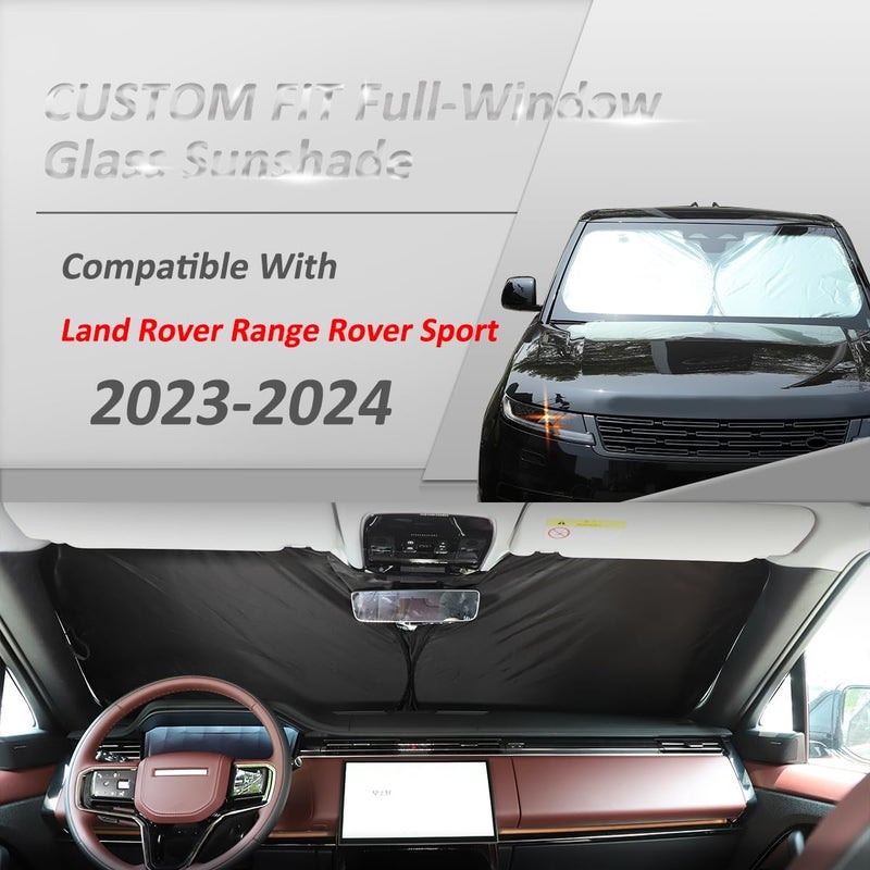 JONKOKO Car Windshield Sunshade Custom Fit for Land Rover Range Rover Sport 2023-2024 Foldable Sun Shield Reflective Polyester Sun Visor Cover Block Heat,UV Rays Sun Visor Protector (Style A) - Image 3