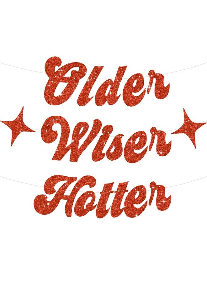 BEISHIDA لافتة بيشيدا اللامعة الحمراء الأكبر حكمة والأكثر جاذبية مع نجمة، لافتة عيد ميلاد مضحكة 30 40 50 60 70 80 زينة حفلات - Image 1