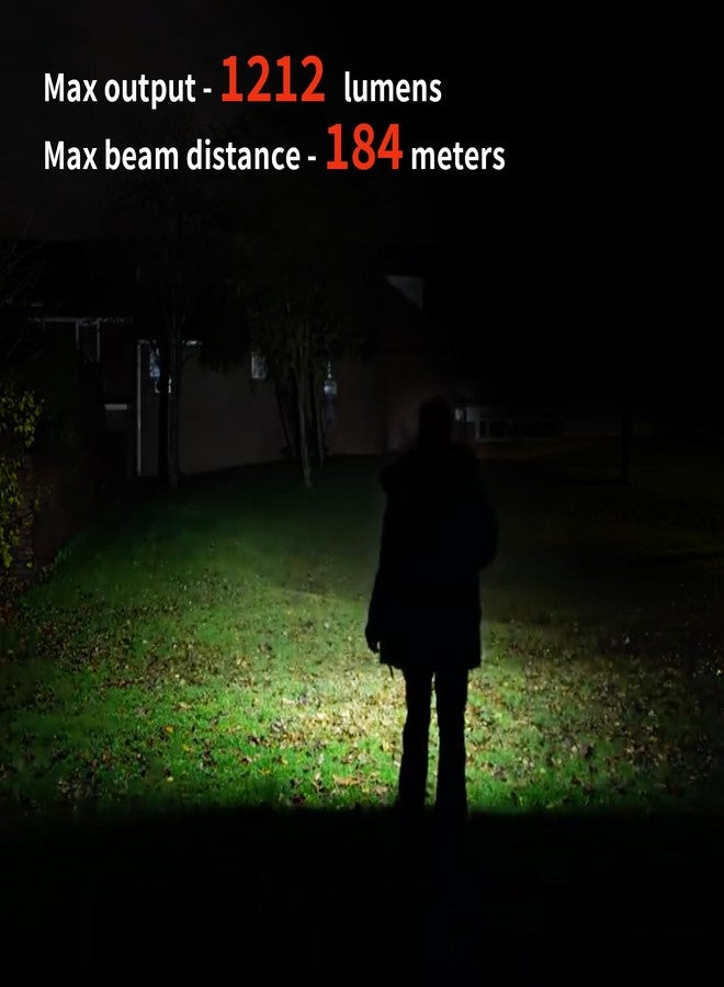 ThruNite T1S V2 Magnetic Tailcap Mini Flashlights, USB C Rechargeable Flashlight with SST40 LED, 1212 Lumen, 184 Meters Throw EDC Flashlight - Black CW - Image 5