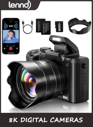 LENND 8K Digital Cameras for Photography Autofocus 88MP WiFi