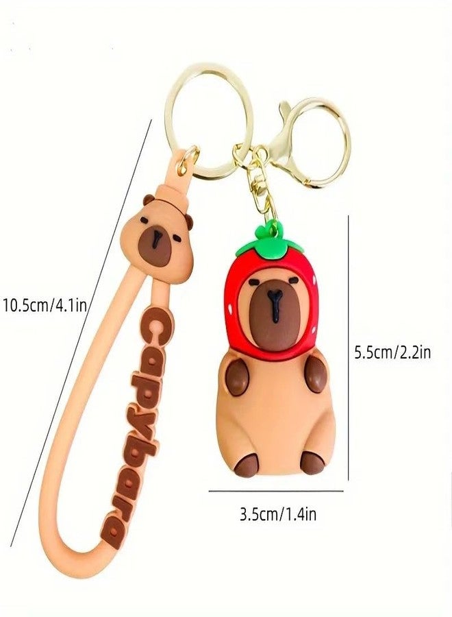 DEOXY Silicon Cute 3D Rubber PVC Cartoon keychain with Strap Charm & Metal Hook,Silica Gel Key Ring Best Gift For Women, Men, Girls and Boy | School Bag car bike Fashion - Image 5