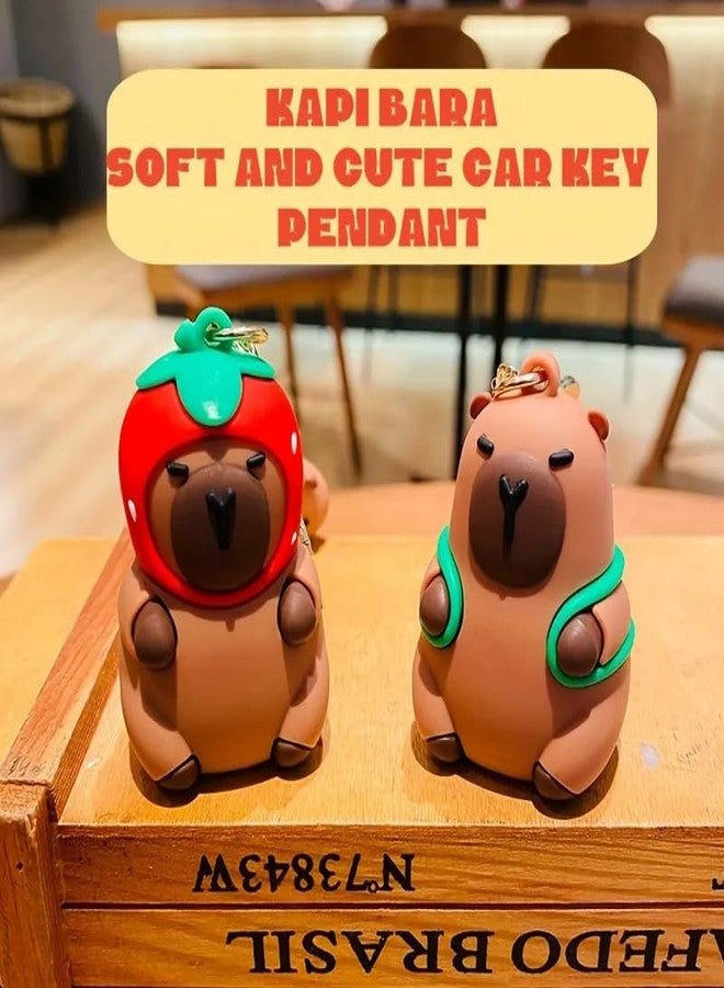 DEOXY Silicon Cute 3D Rubber PVC Cartoon keychain with Strap Charm & Metal Hook,Silica Gel Key Ring Best Gift For Women, Men, Girls and Boy | School Bag car bike Fashion - Image 3