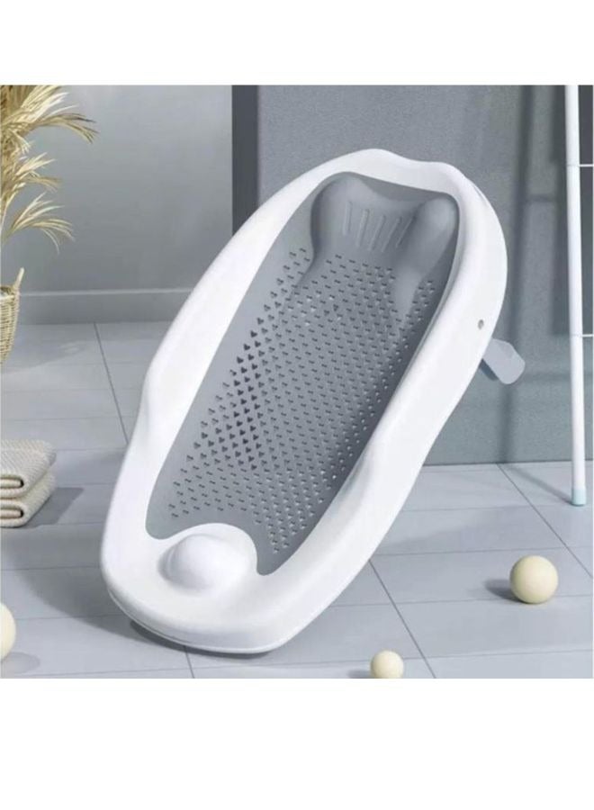 Turtees® Baby Foldable Bath Tub Seat, Baby Bath Support, Newborn Bathtub Chair for 0-12 Months, Foldable Infant Bathtub Shower Seat with Drain Holes (Grey) - Image 5