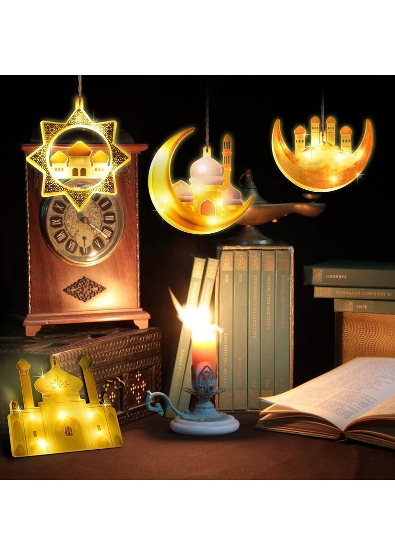 spa luxetique Ramadan Gifting Package Ramadan Decorative Fairy Light, 4 Pack LED Muslim Ramadan Lights, Islam Mubarak Decoration, Crescent Moon Night Light, Eid Decorations for Ramadan Decoration Party, Ramadan Mubarak Gifts - Image 1