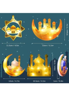 spa luxetique Ramadan Decorative Fairy Light, 4 Pack LED Muslim Ramadan Lights, Islam Mubarak Decoration, Crescent Moon Night Light, Eid Decorations for Ramadan Decoration Party, Ramadan Mubarak Gifts  - Image 2