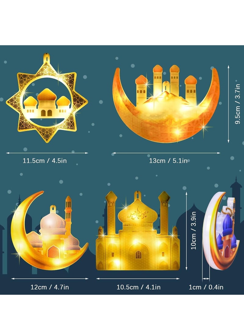 spa luxetique Ramadan Gifting Package Ramadan Decorative Fairy Light, 4 Pack LED Muslim Ramadan Lights, Islam Mubarak Decoration, Crescent Moon Night Light, Eid Decorations for Ramadan Decoration Party, Ramadan Mubarak Gifts - Image 2