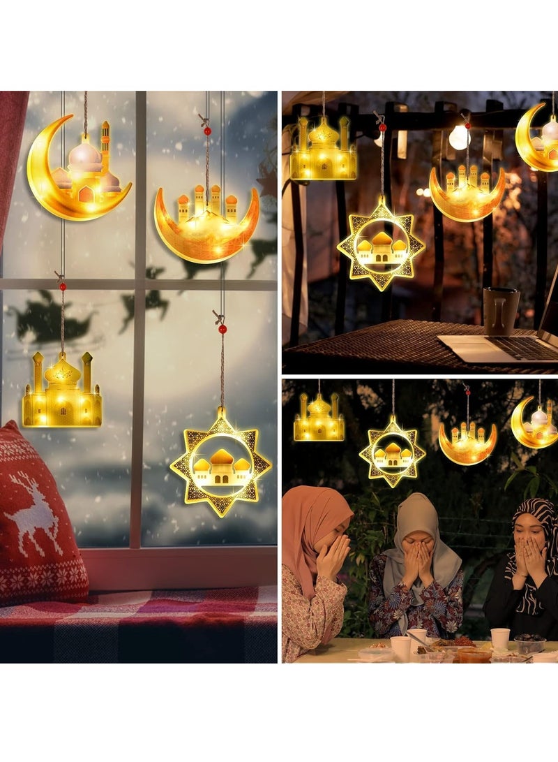 spa luxetique Ramadan Gifting Package Ramadan Decorative Fairy Light, 4 Pack LED Muslim Ramadan Lights, Islam Mubarak Decoration, Crescent Moon Night Light, Eid Decorations for Ramadan Decoration Party, Ramadan Mubarak Gifts - Image 5