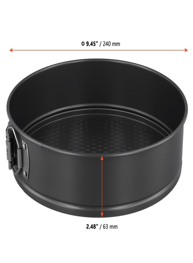 SINJEUN 3 PCS 9 Inch Springform Cake Pan, Nonstick Round Cheesecake Pan with Removable Bottom, Cake Baking Mold for Cake, Cheesecakes and Pizza, Black - Image 2