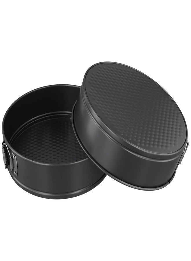 SINJEUN 3 PCS 9 Inch Springform Cake Pan, Nonstick Round Cheesecake Pan with Removable Bottom, Cake Baking Mold for Cake, Cheesecakes and Pizza, Black - Image 5